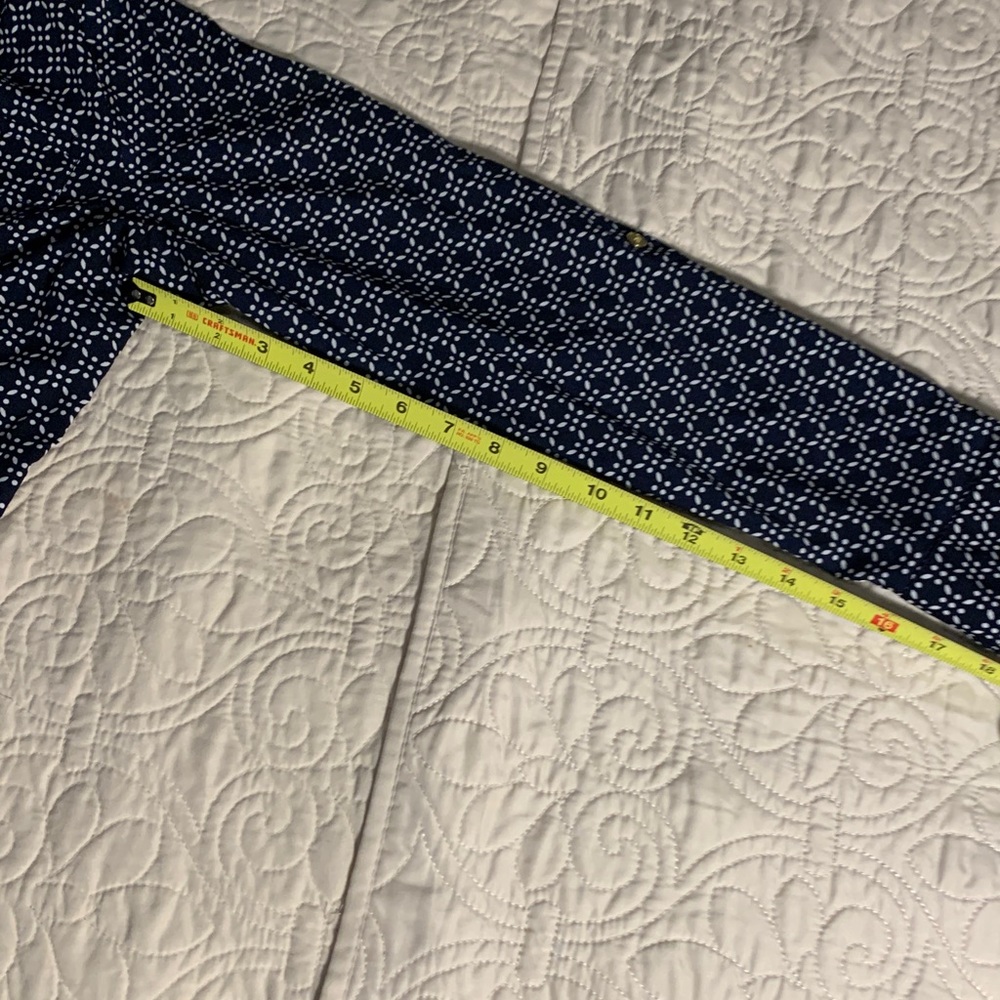 croft & barrow Navy and White Printed Button-Front Top - Picture 10 of 13